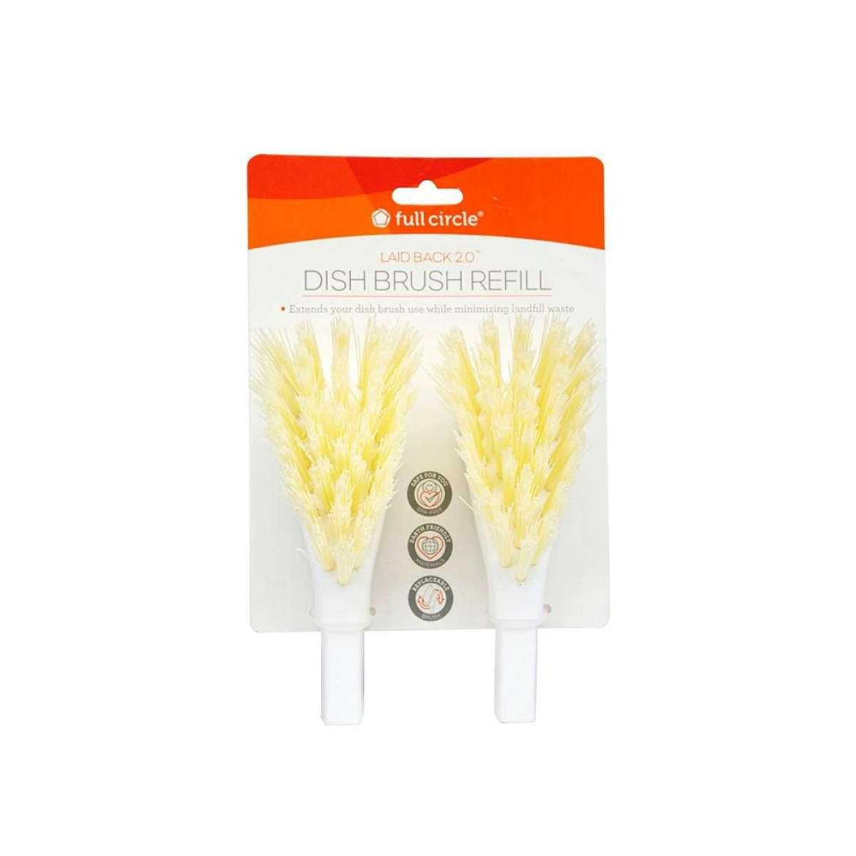 Full Circle Laid Back Dish Brush Refill - White 2x 2pc | Woolworths