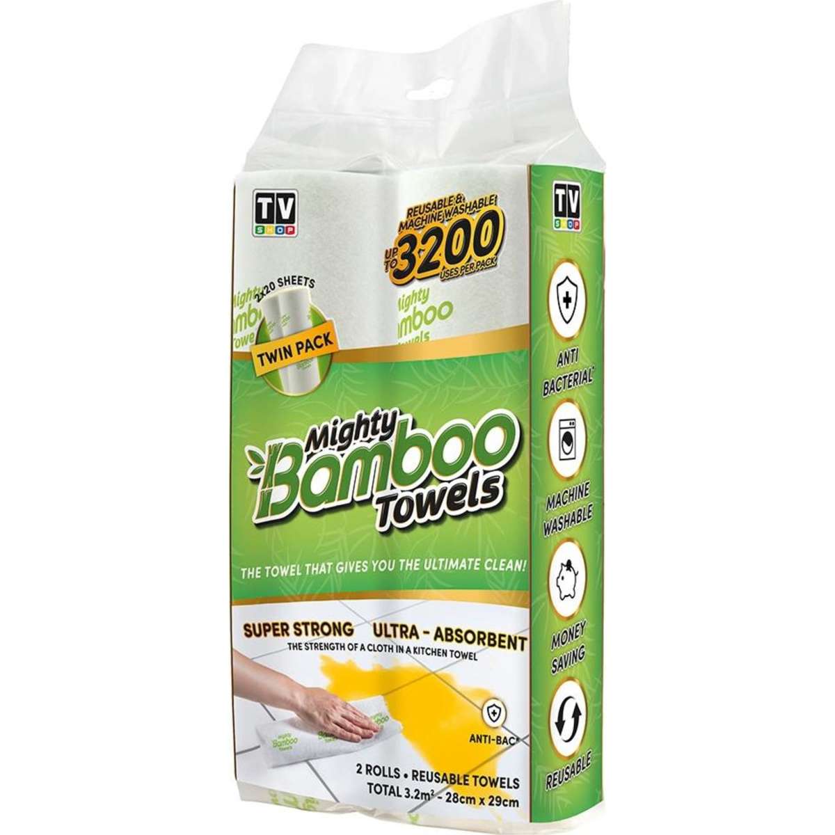 Tv Shop Mighty Bamboo Towels 2pc Woolworths
