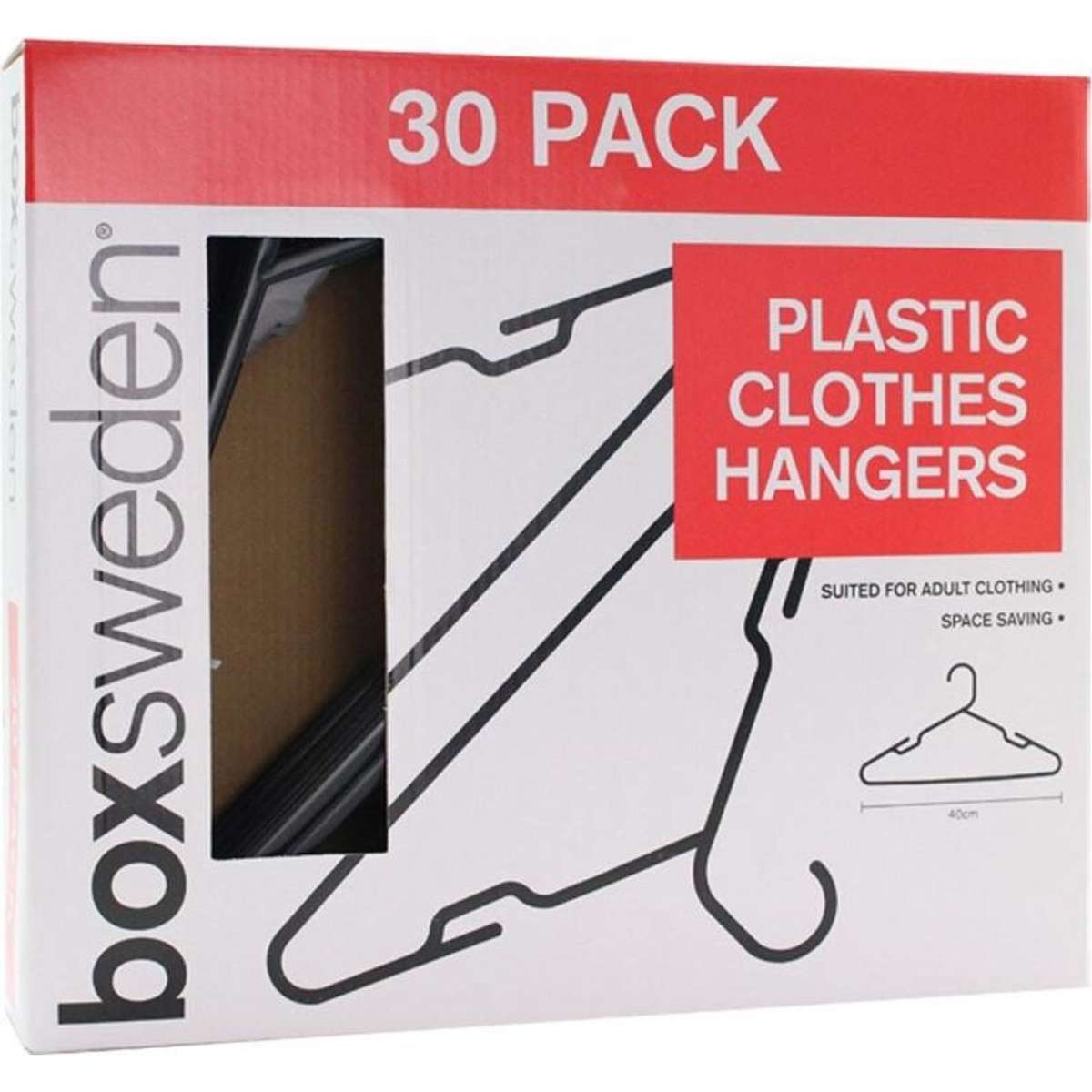 Boxsweden Plastic Clothes Hanger Box 40cm 30pc Woolworths