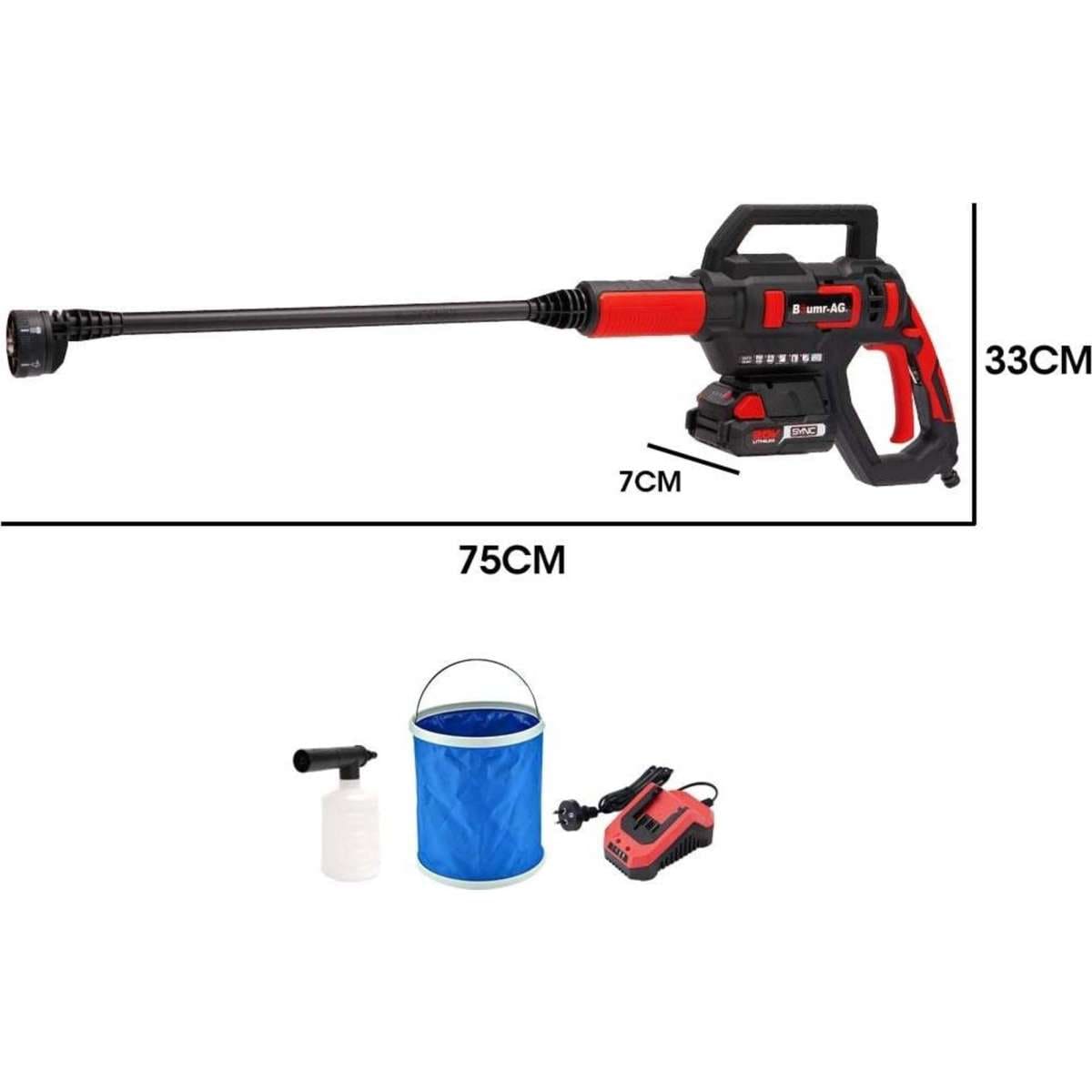 BaumrAg Electric Cordless Pressure Washer Cleaner 20V Battery Pump