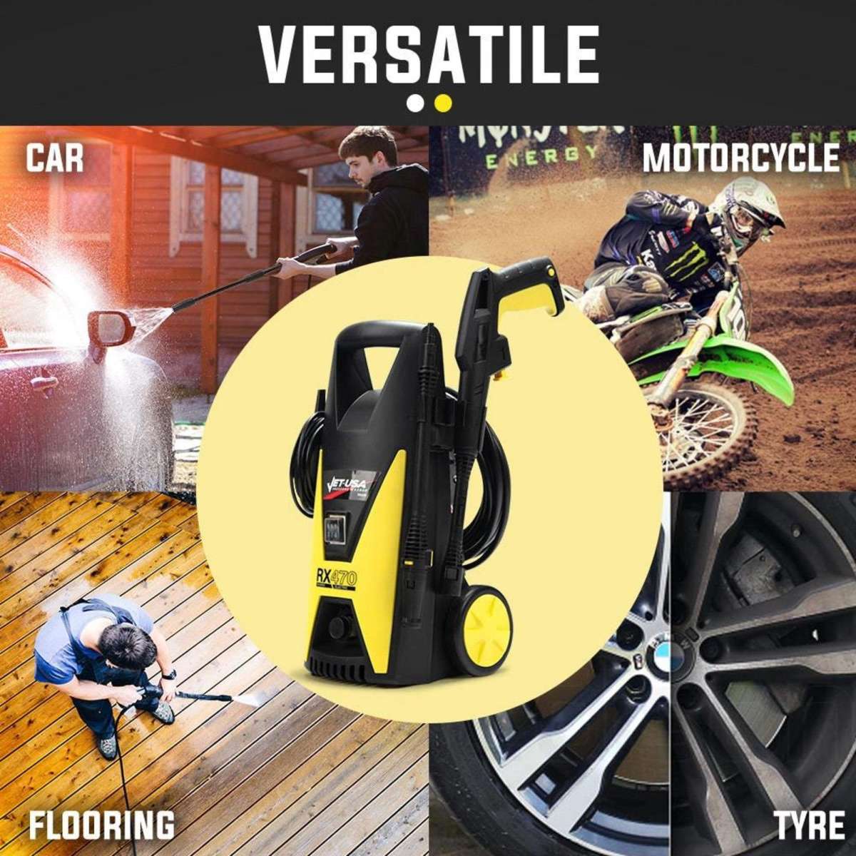 JetUsa 1800 Psi High Pressure Washer Cleaner Electric Water Gurney