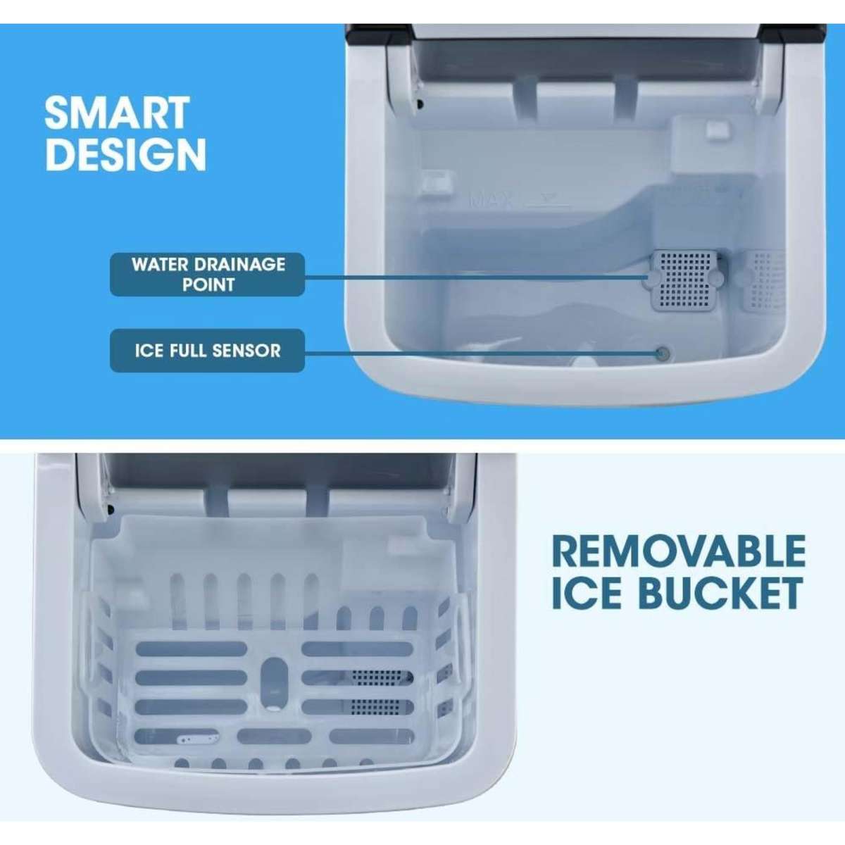 Polycool 2L Portable Ice Cube Maker Machine Automatic With Control Panel, Silver Woolworths
