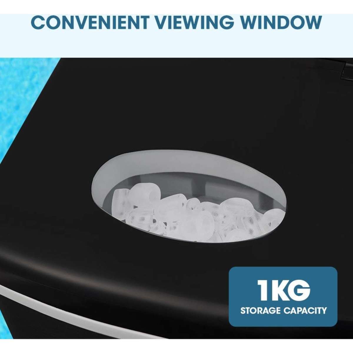 Polycool 3.2L Portable Ice Cube Maker Machine Automatic With Lcd Control Panel, Black Woolworths