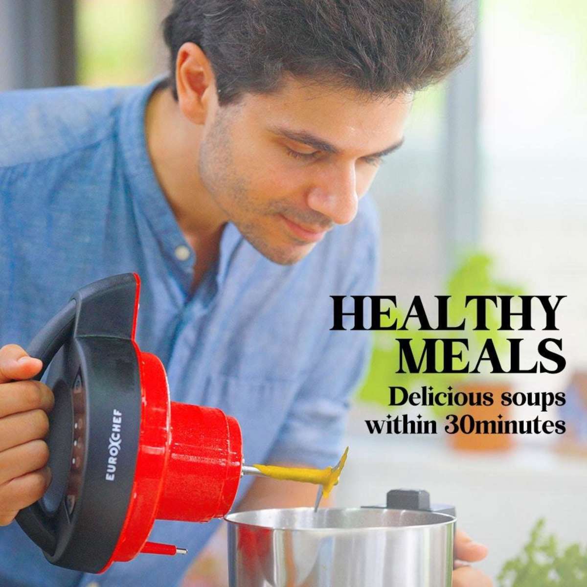 Eurochef Soup Maker Blender Smoothie Compact Hot Cold Stainless Steel