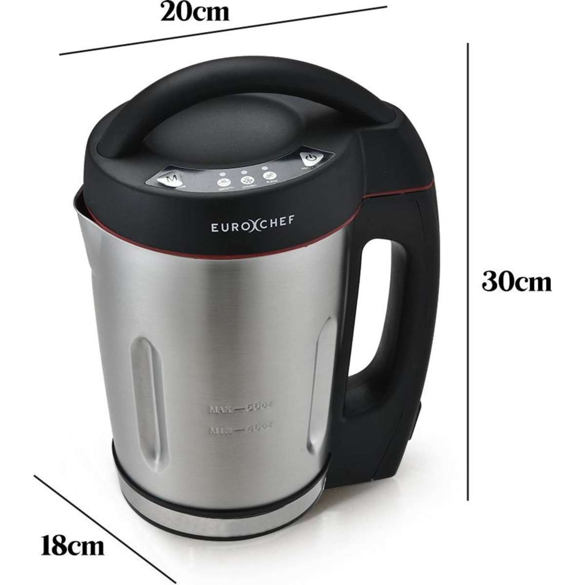 Eurochef Soup Maker Blender Smoothie Compact Hot Cold Stainless Steel