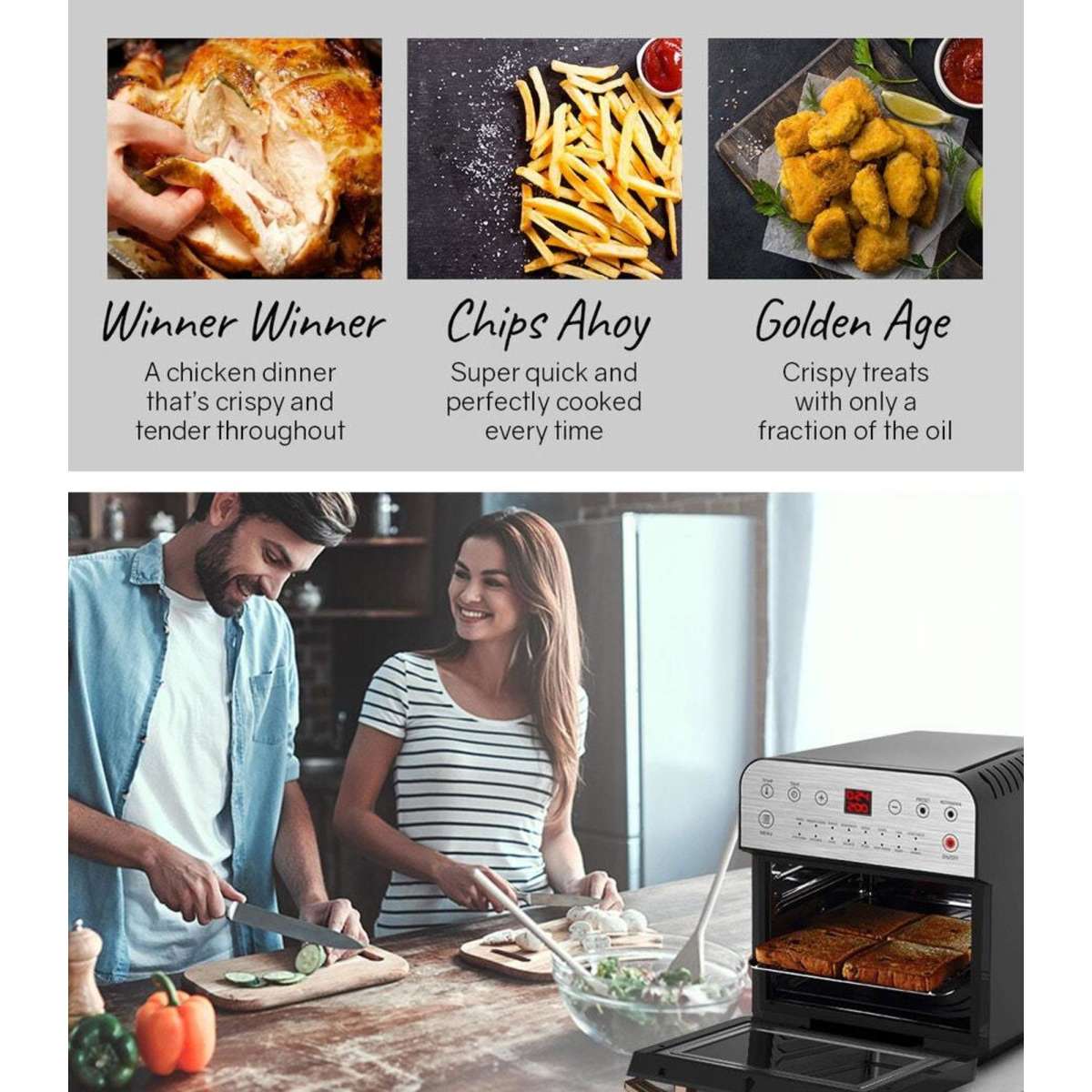 Eurochef 16L Air Fryer Electric Digital Airfryer Rotisserie Large Big ...