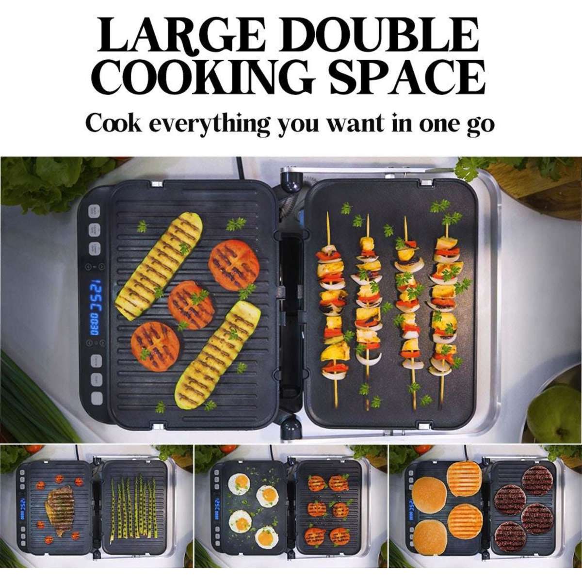 Eurochef Sandwich Grill Press Maker Smart Multi Contact Cafe Style