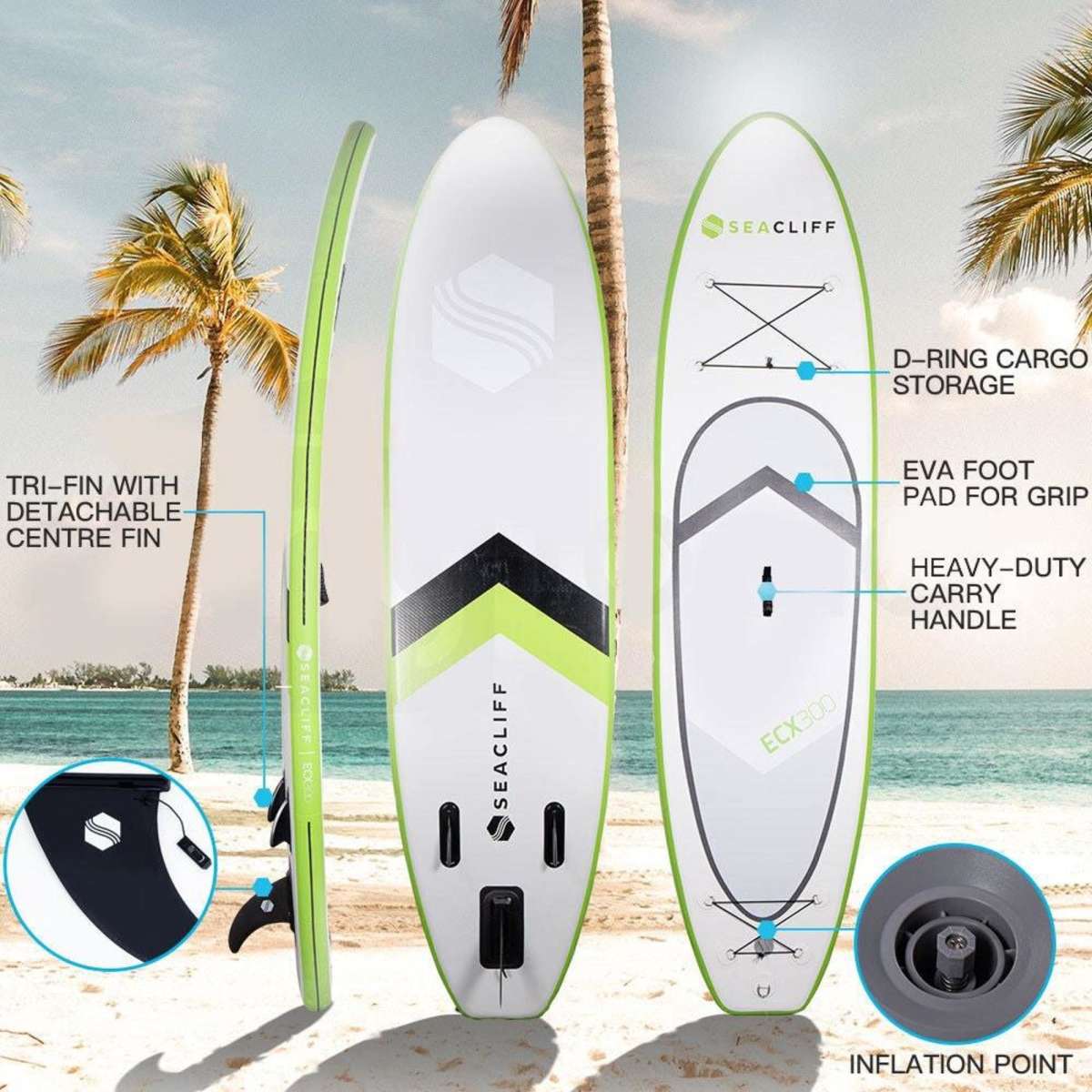 Seacliff 10Ft Stand Up Paddleboard Paddle Board Sup Inflatable Blow