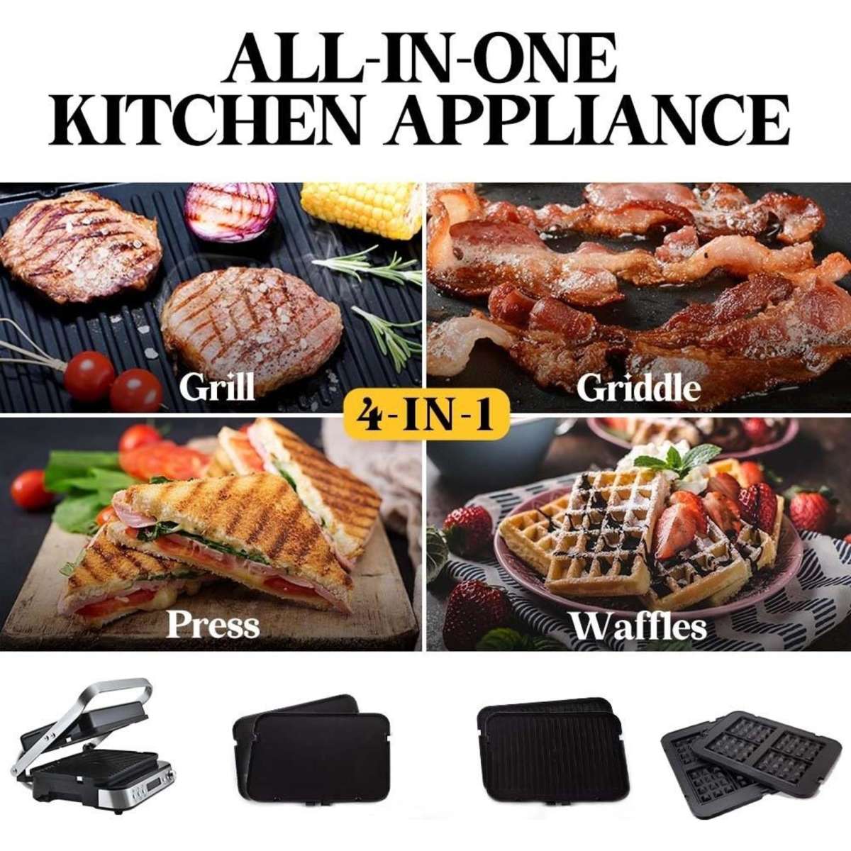 Eurochef Smart Multi Contact Grill Sandwich Panini Press Maker Fast