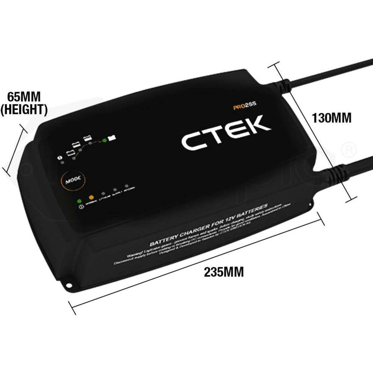 Ctek Pro25S Smart Battery Charger Professional 25A Agm Lithium 12V Ctek