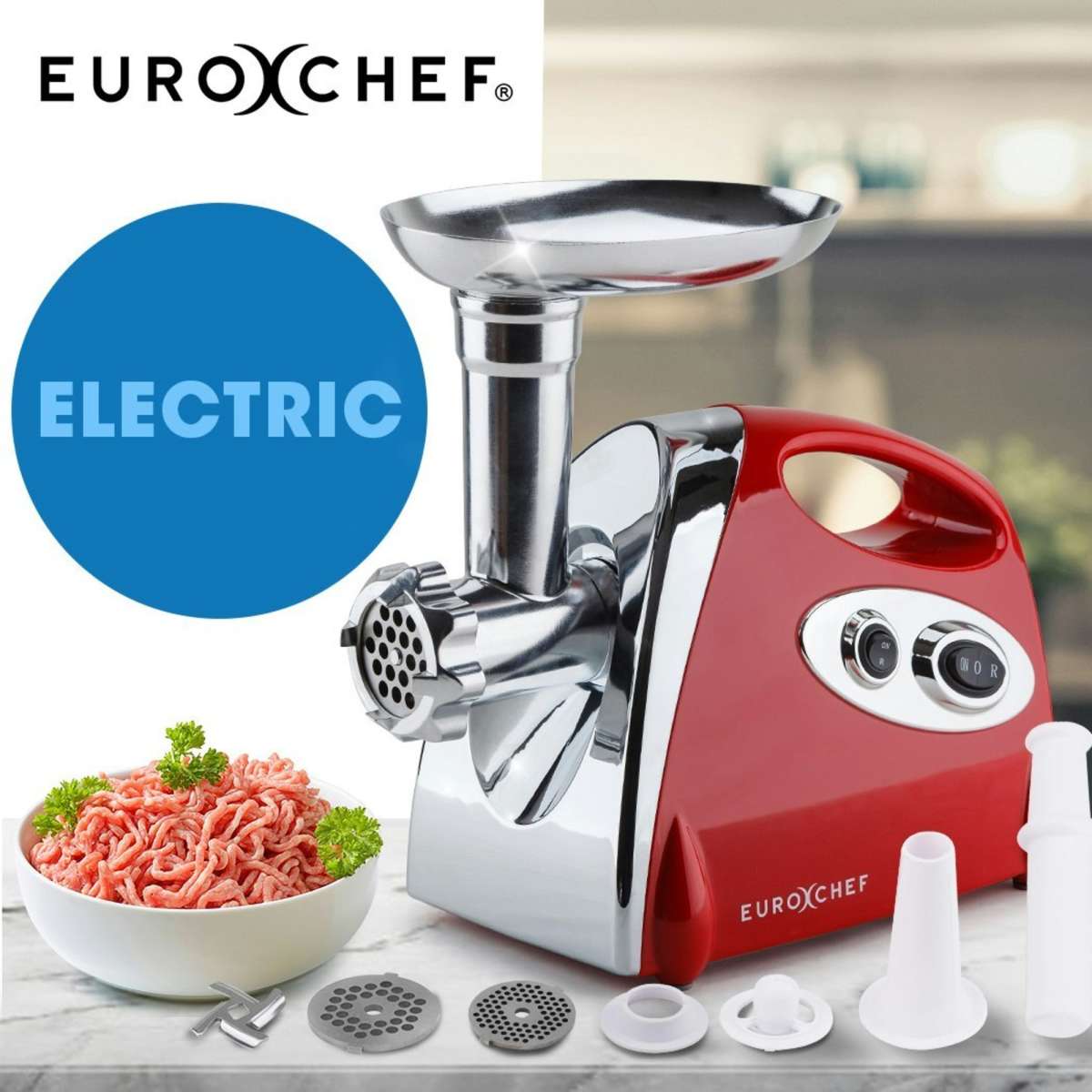 Eurochef Electric Meat Grinder Sausage Maker Filler Mincer Stuffer