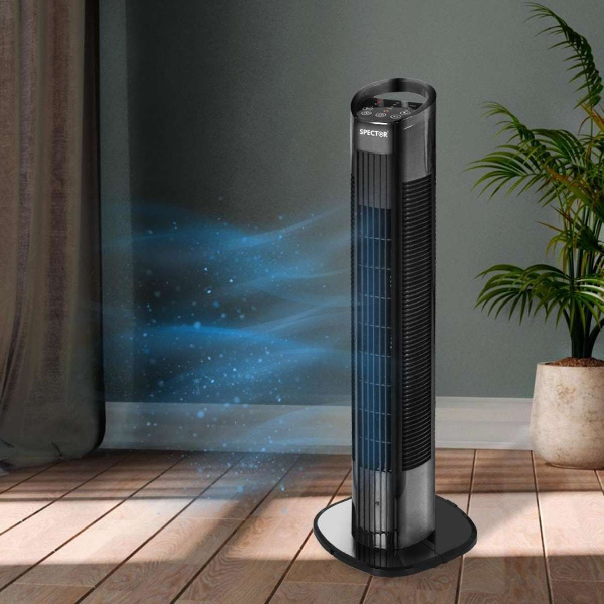 Spector 50W Tower Fan Bladeless Fan Portable Oscillating Remote Control ...