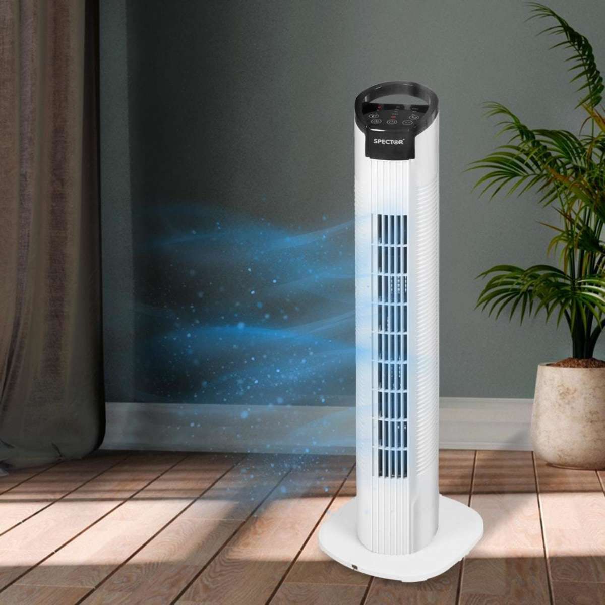 Spector 50W Tower Fan Bladeless Fan Portable Oscillating Remote Control ...