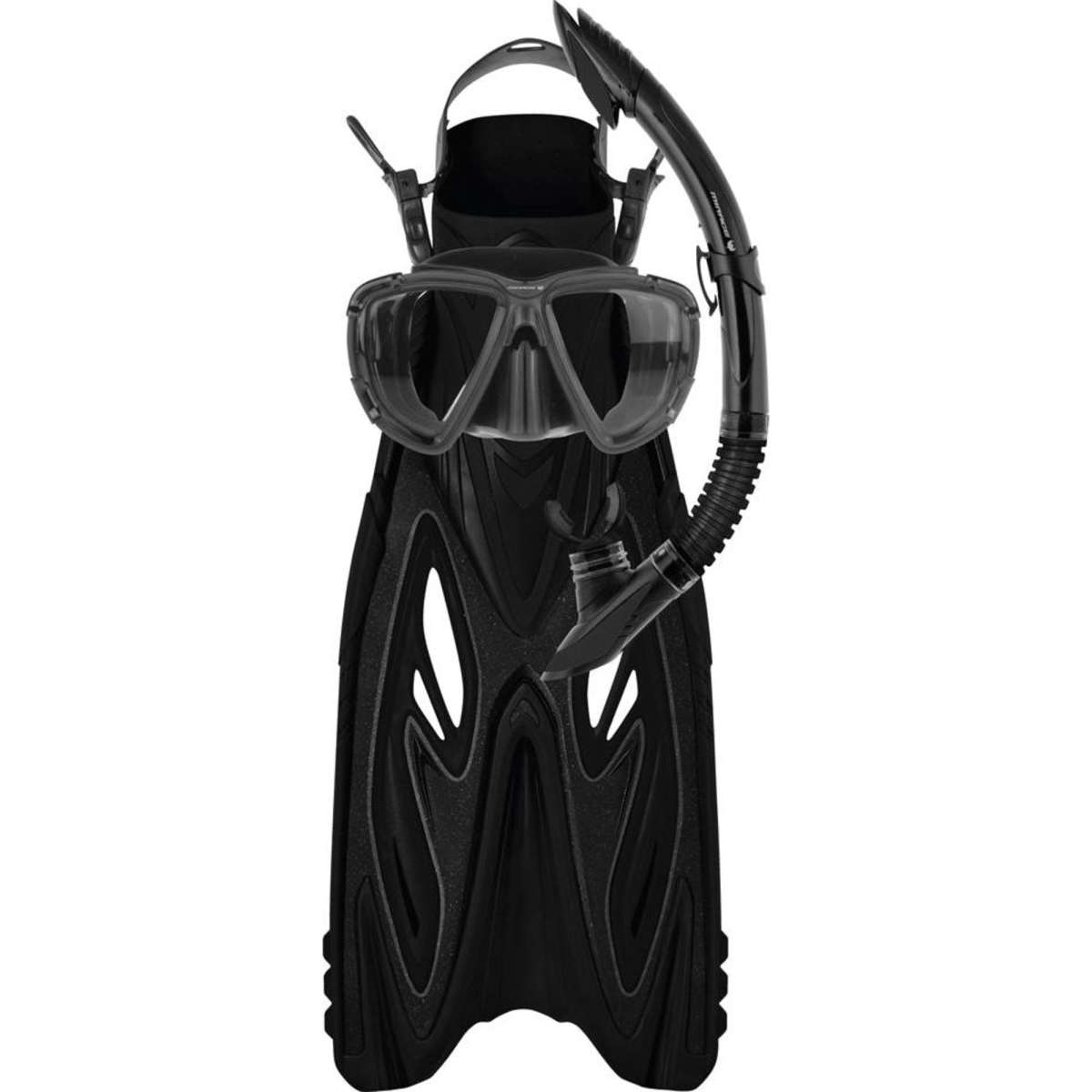 Mirage Rayzor Gold Adult Mask/Snorkel/Flipper Set Black L/XL 3pc ...