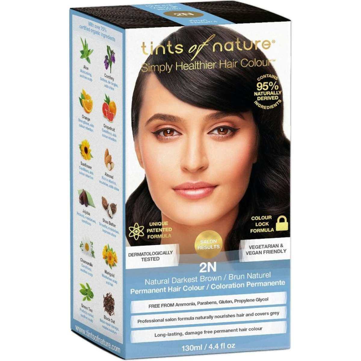 Tints Of Nature 2N Natural Darkest Brown Permanent Colour 130ml