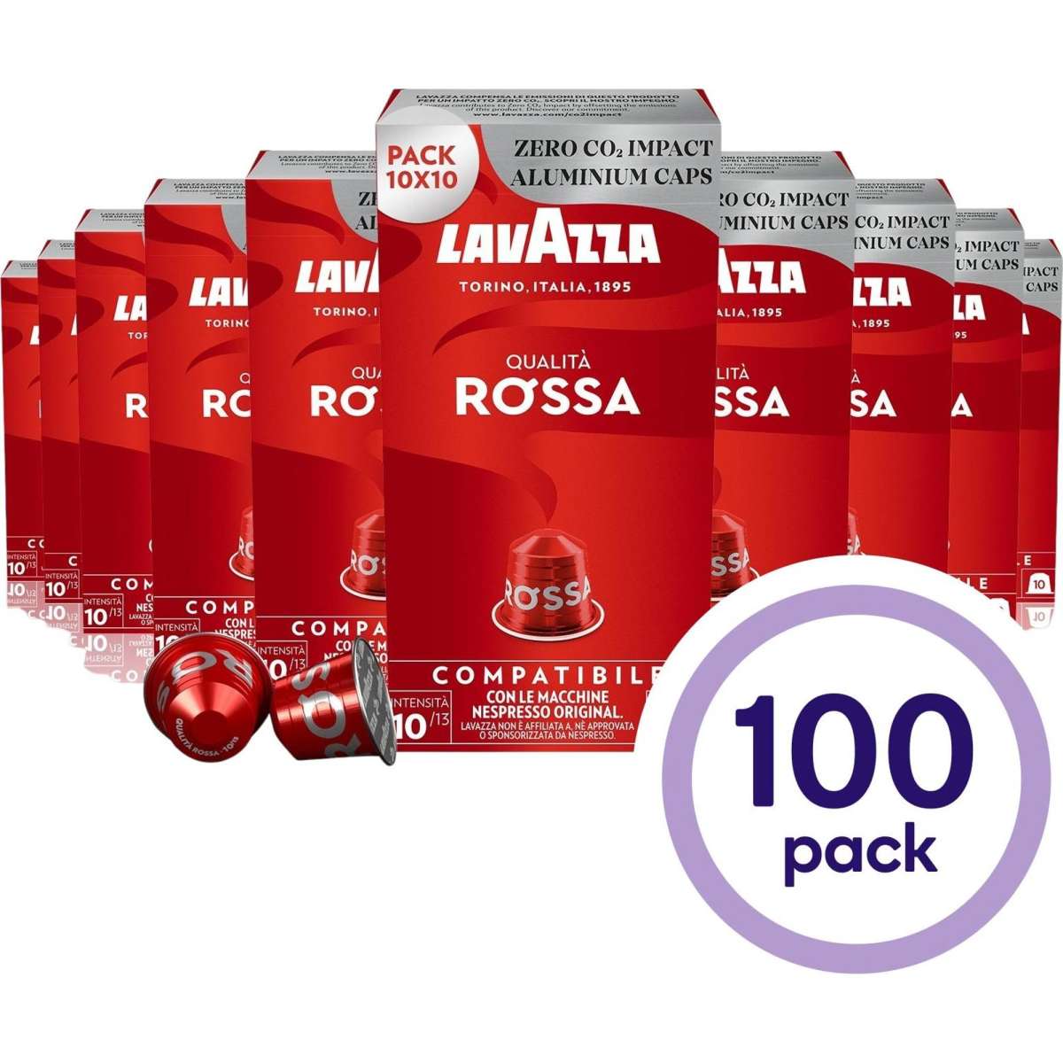 Lavazza Qualita Rossa Nespresso Compatible Capsules 100 Pods Woolworths
