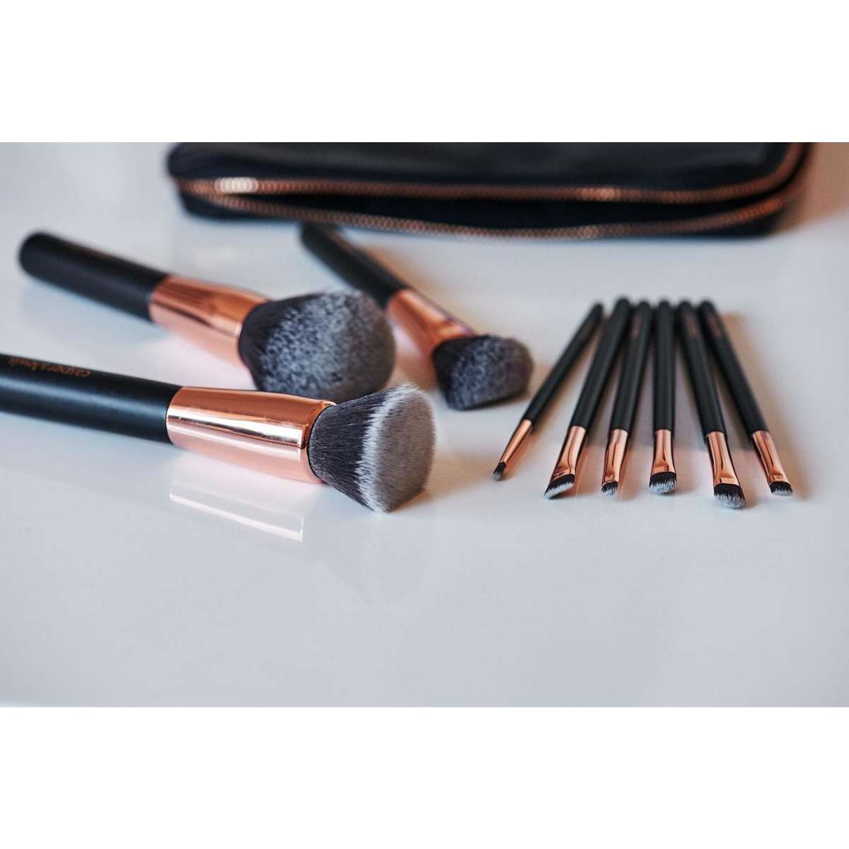 Casper & Lewis 13 Piece Makeup Brush Set Black/Rose Gold Woolworths
