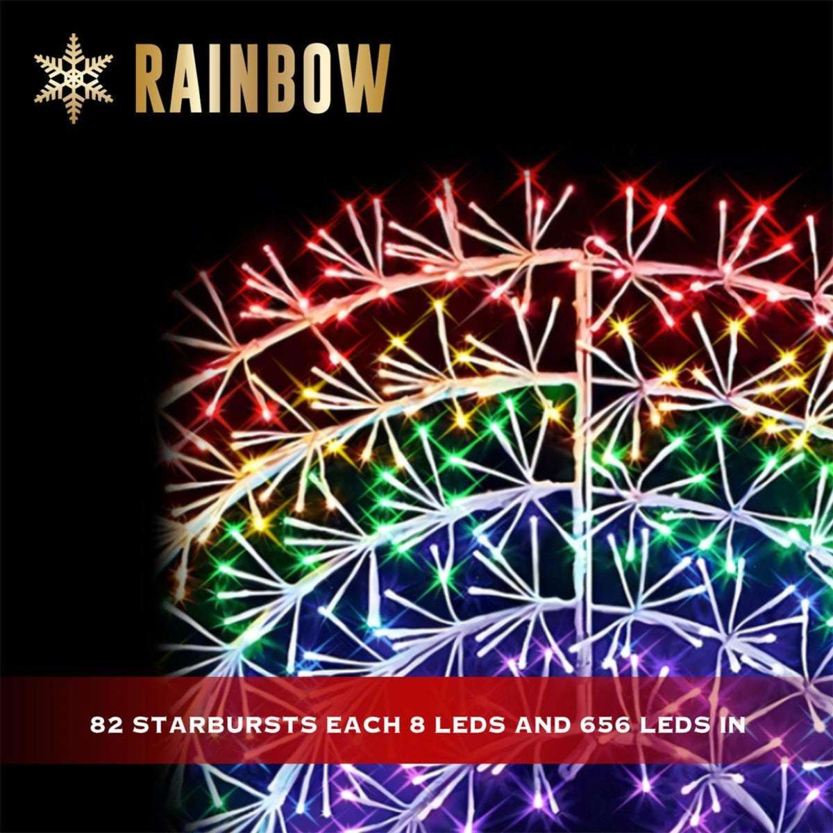 Stockholm Christmas Lights Starbrust Rainbow Motif Light | Woolworths