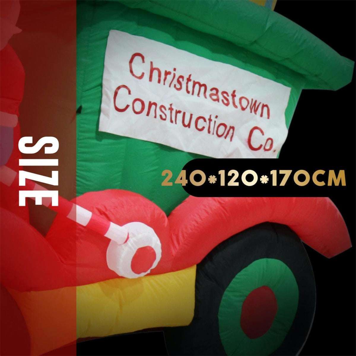 Stockholm Christmas Inflatable Santa Construction Truck Outdoor Xmas