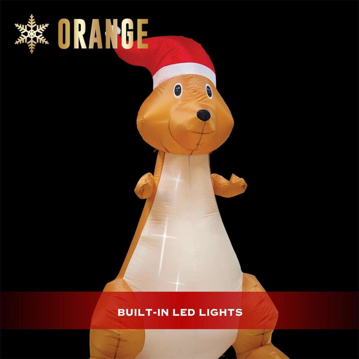 Stockholm Christmas Inflatable Kangaroo 1.8M Outdoor Xmas Lights