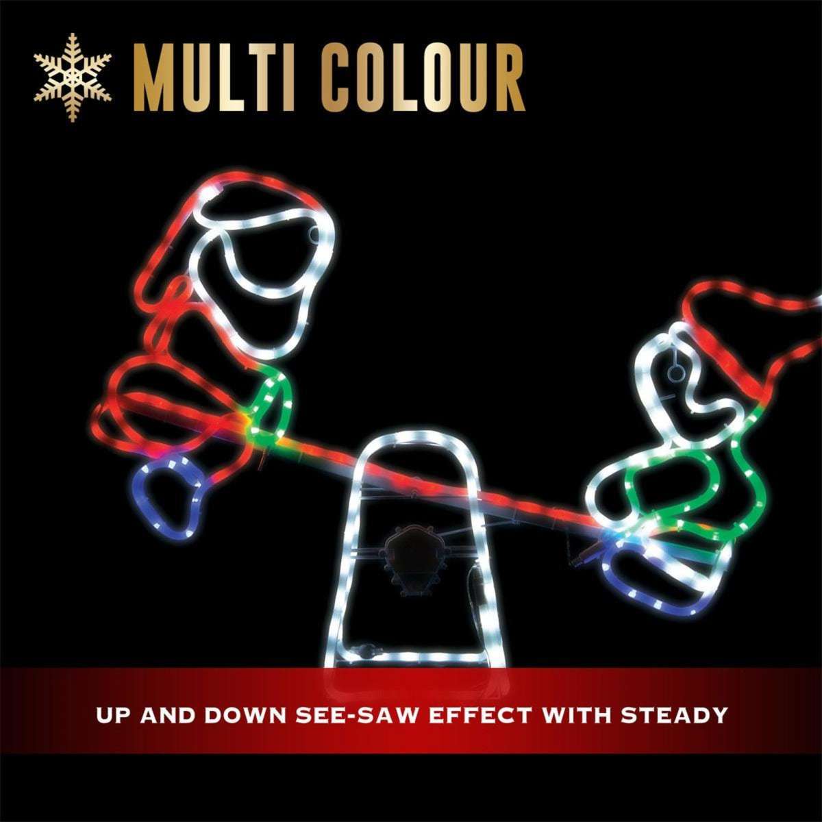 Stockholm Christmas Lights Ropelight SantaElf Seesaw 102cm Woolworths