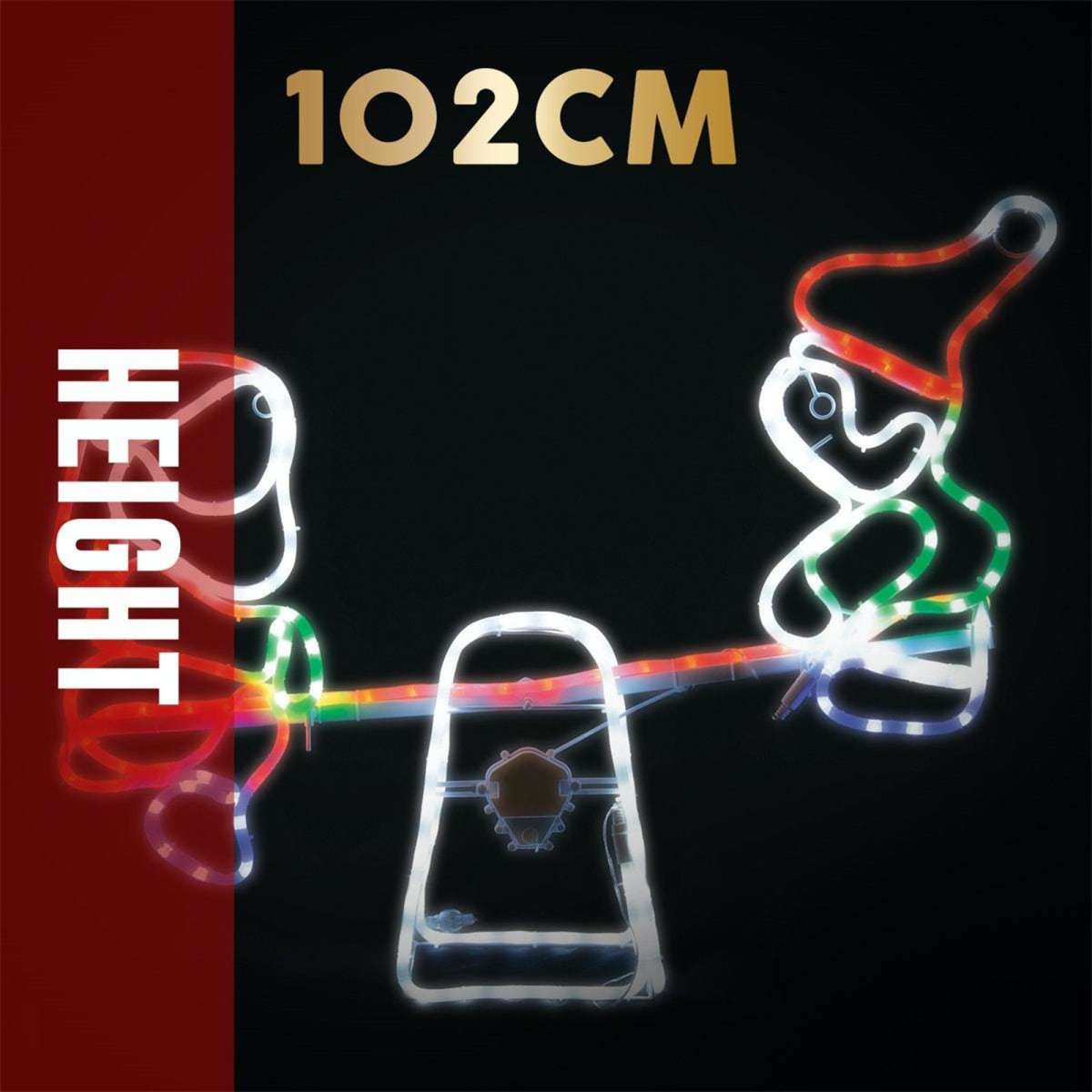 Stockholm Christmas Lights Ropelight SantaElf Seesaw 102cm Woolworths