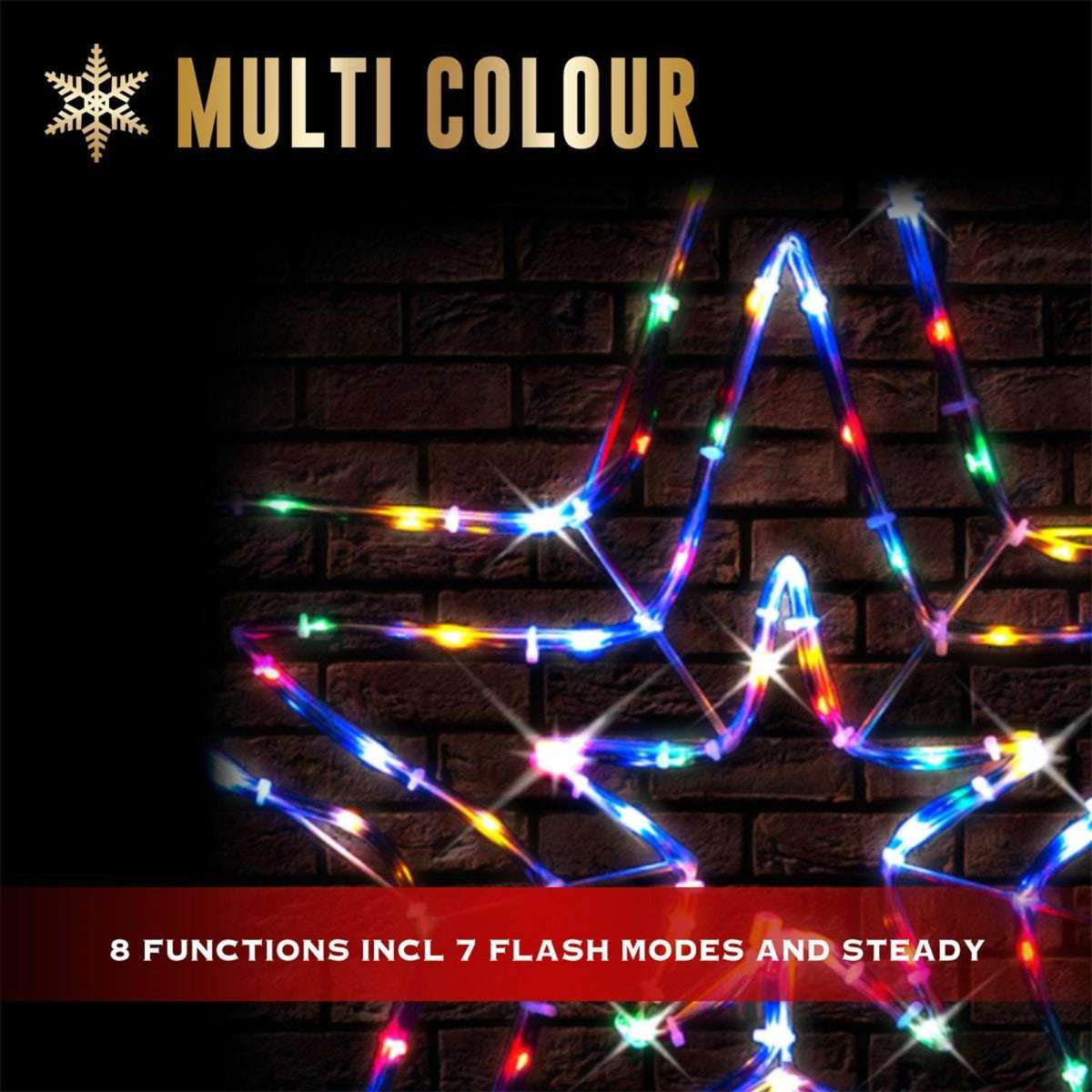Stockholm Christmas Lights Solar LED Star Tubelight Multi Woolworths