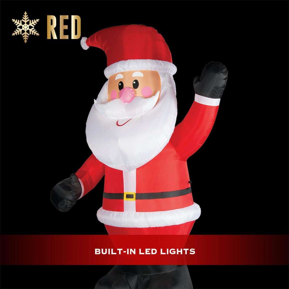 Stockholm Christmas Inflatable Giant Santa 3M Outdoor Xmas Lights