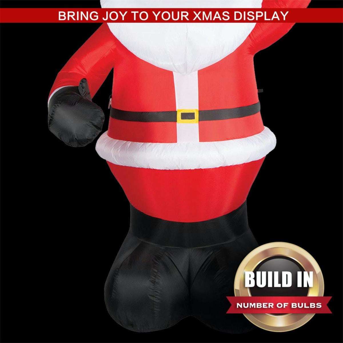 Stockholm Christmas Inflatable Giant Santa 3M Outdoor Xmas Lights