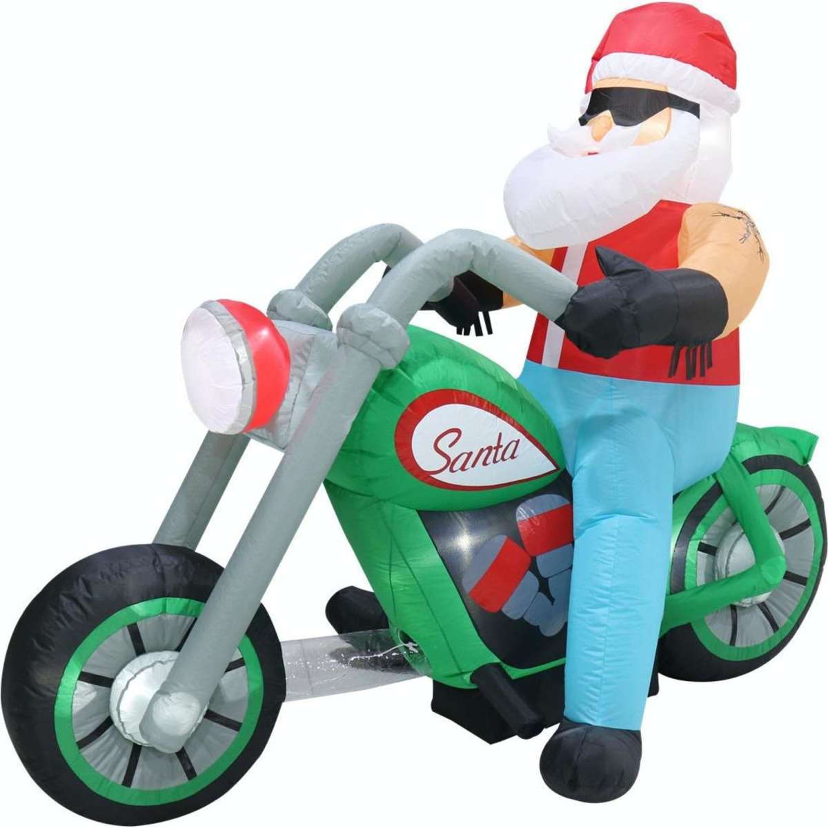 Stockholm Christmas Inflatables Santa Bikie 1.8M Outdoor Xmas Lights ...