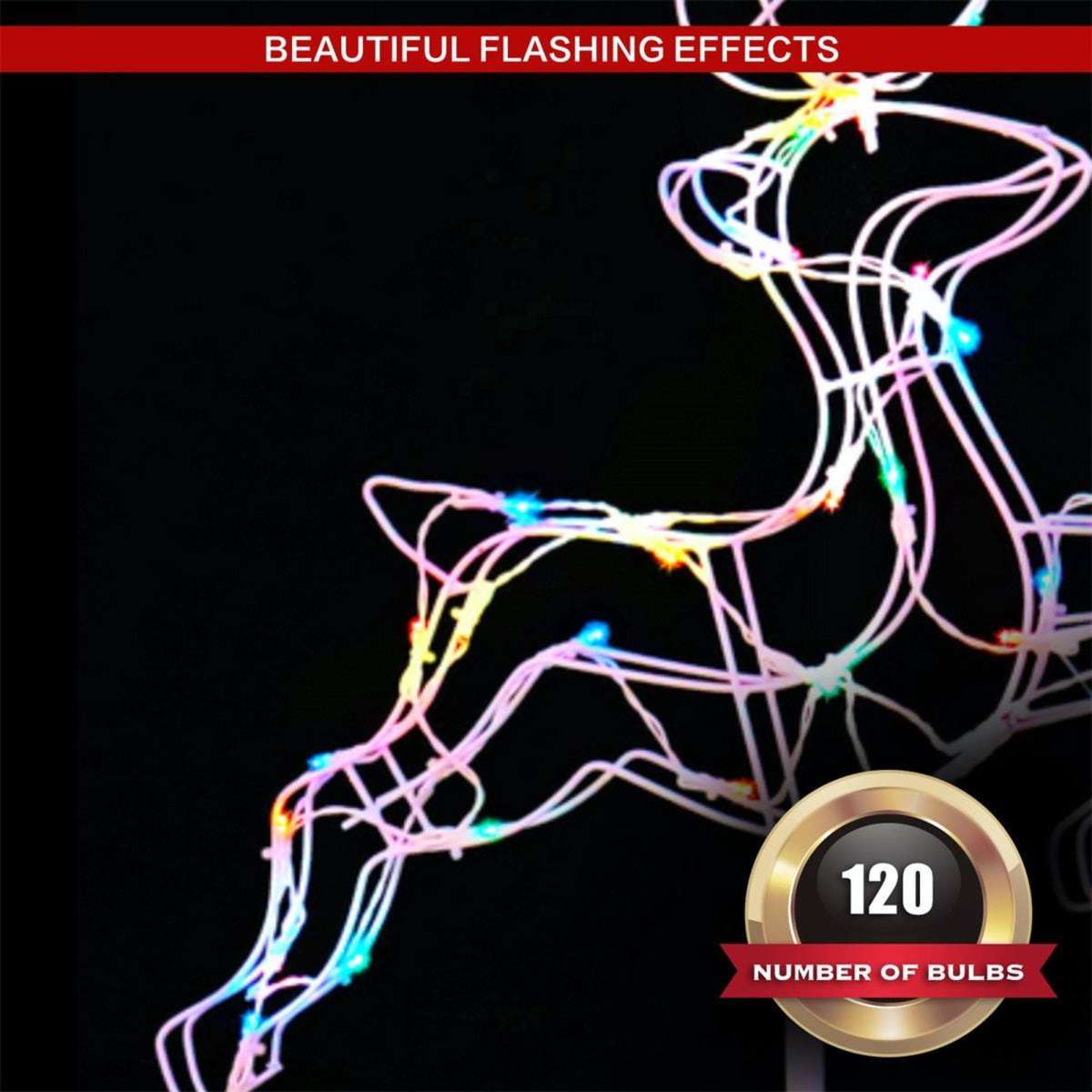 Stockholm Christmas Lights Solar LED Tubelight HoHoHo Red 72x22cm