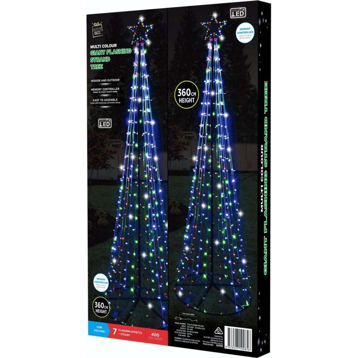 Stockholm Christmas Lights Giant Strand Tree Multi 360cm Woolworths