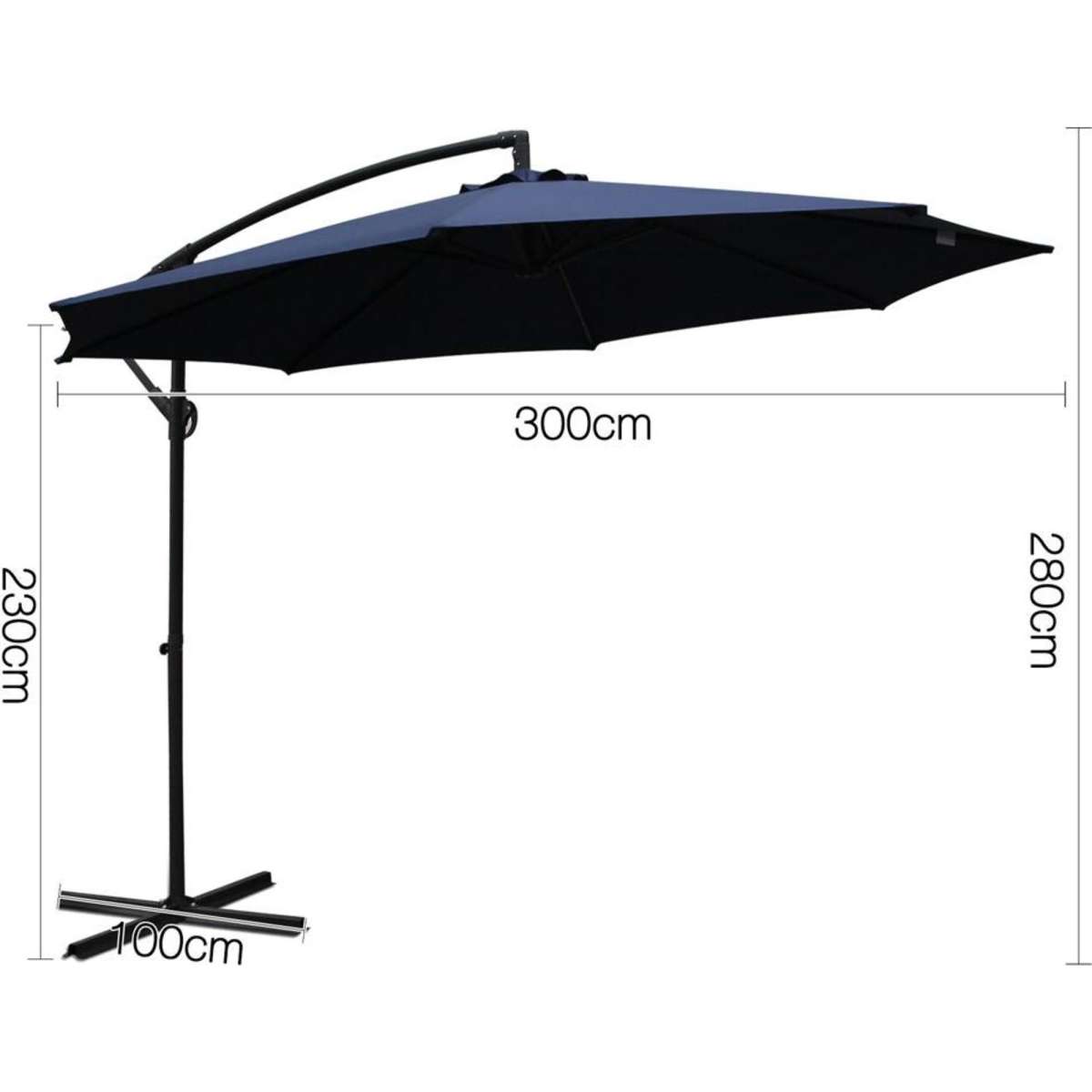 Instahut 3m Outdoor Umbrella Cantilever Beach Garden Patio Navy ...