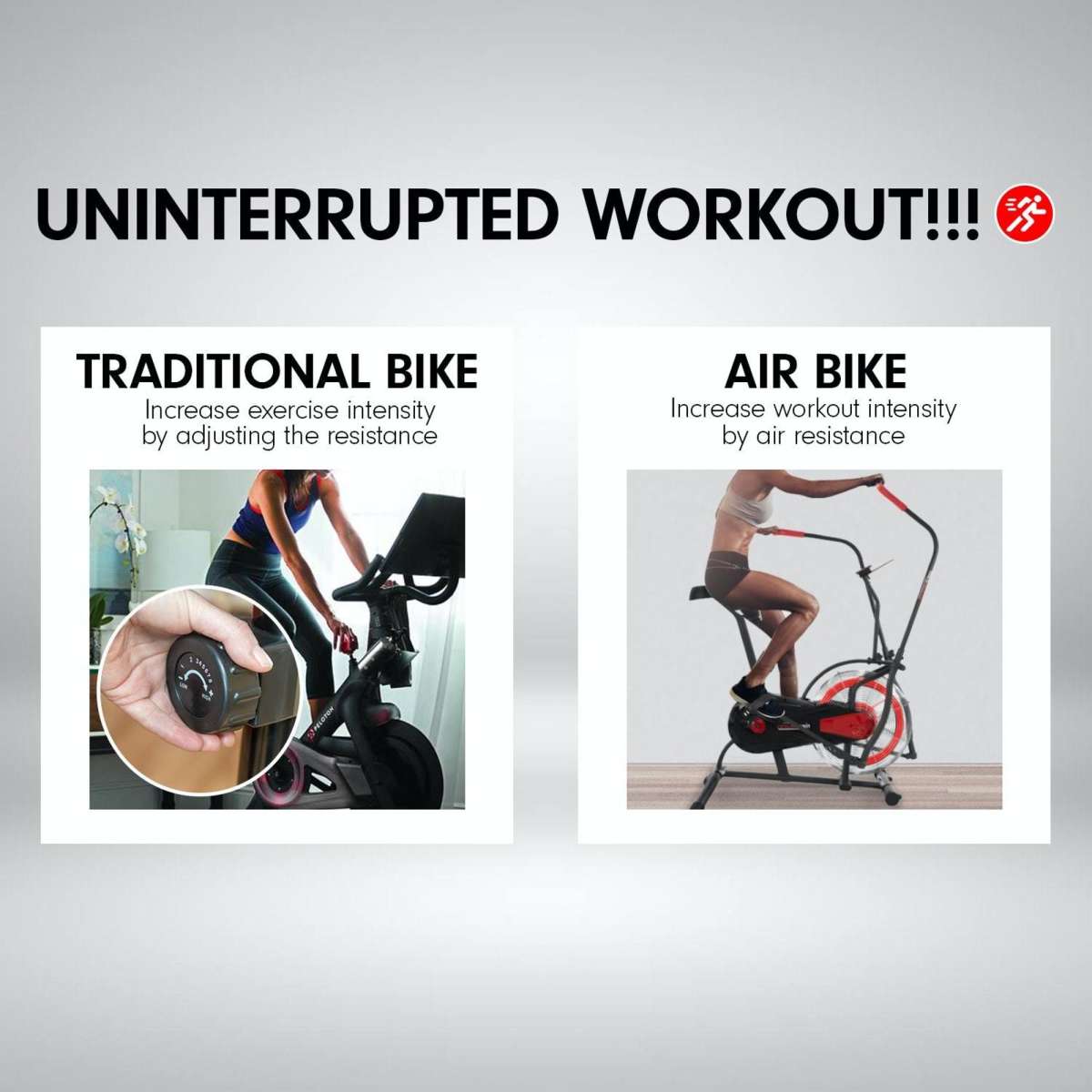 Powertrain Air Resistance Fan Exercise Bike for Cardio Red Woolworths