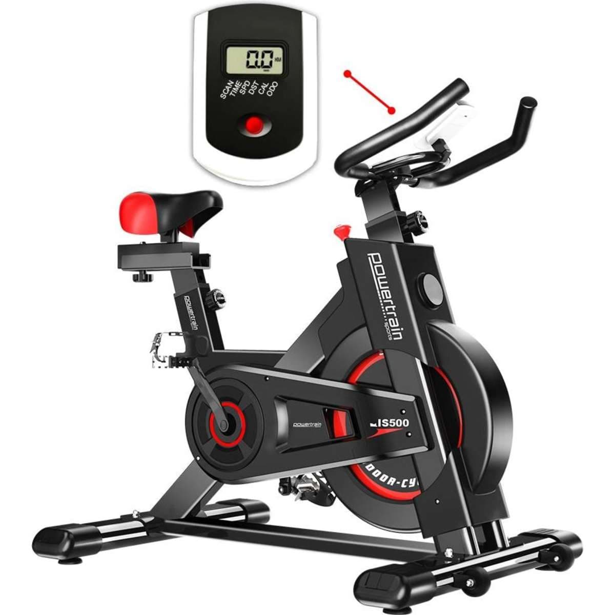 Powertrain IS500 HeavyDuty Exercise Spin Bike Electroplated Black