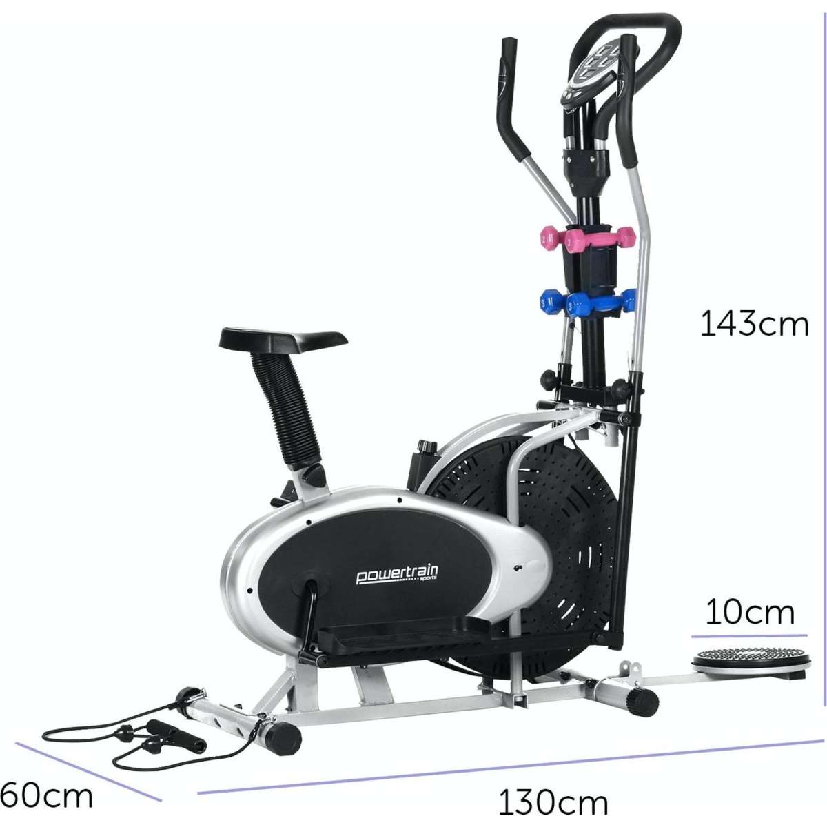 Powertrain 6in1 Elliptical Cross Trainer Bike with Weights and Twist