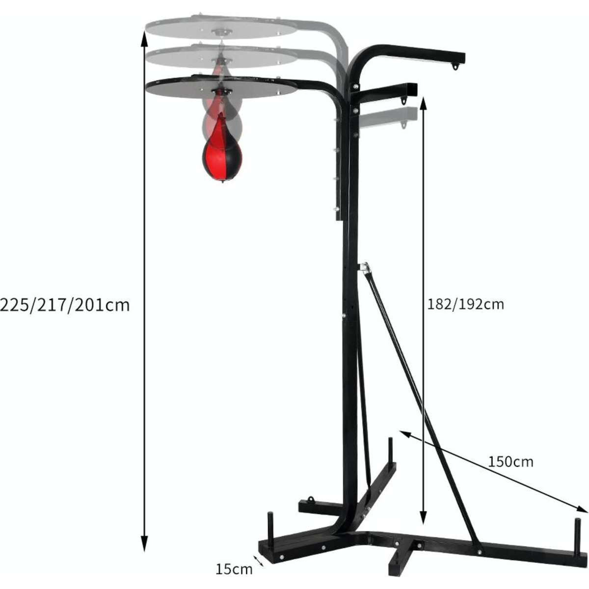 Centra Punching Bag Stand 3 Station Boxing Frame Sports Home Gym