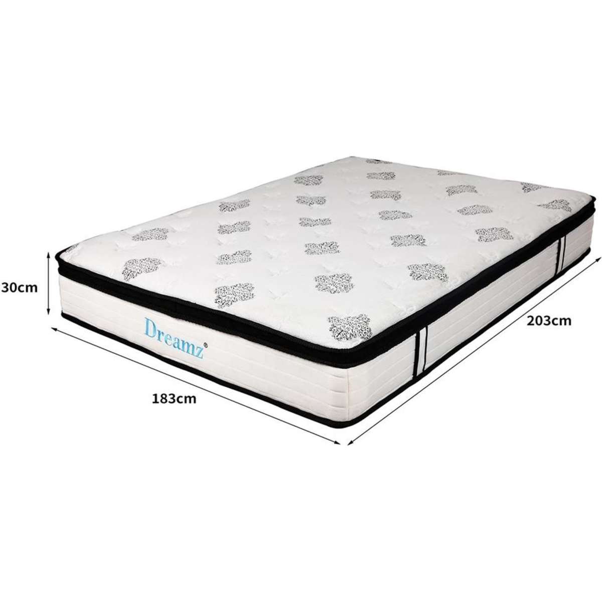 Dreamz Bedding King Size Premium Spring Mattress 30CM Medium Firm, 5