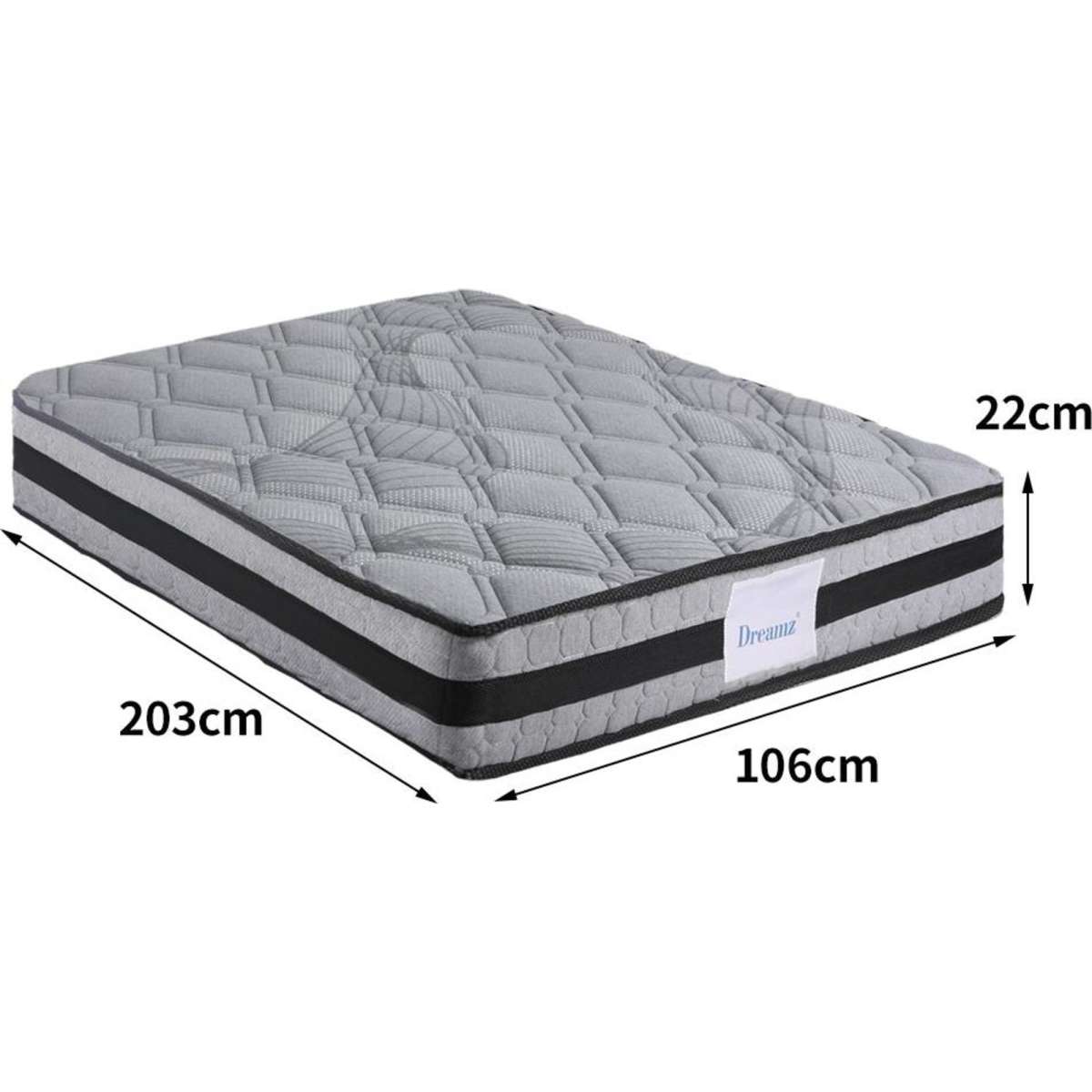 DreamZ Bedding Spring Mattress Bed Pocket Egg Crate Foam Medium Firm