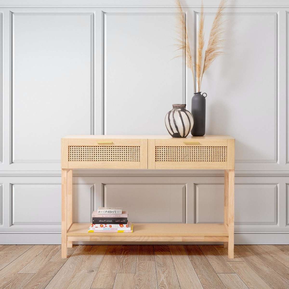 Casa Decor Santiago Rattan Console Table Entry Table Storage Hallway