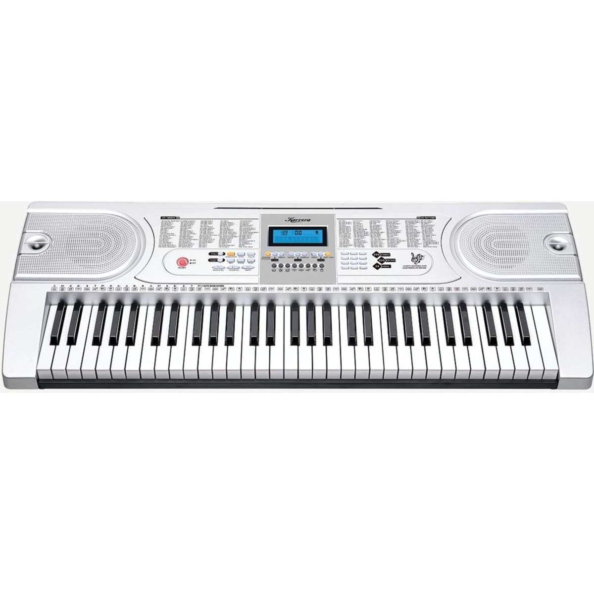 Karrera 61 Keys Electronic Keyboard Piano with Stand Silver Woolworths