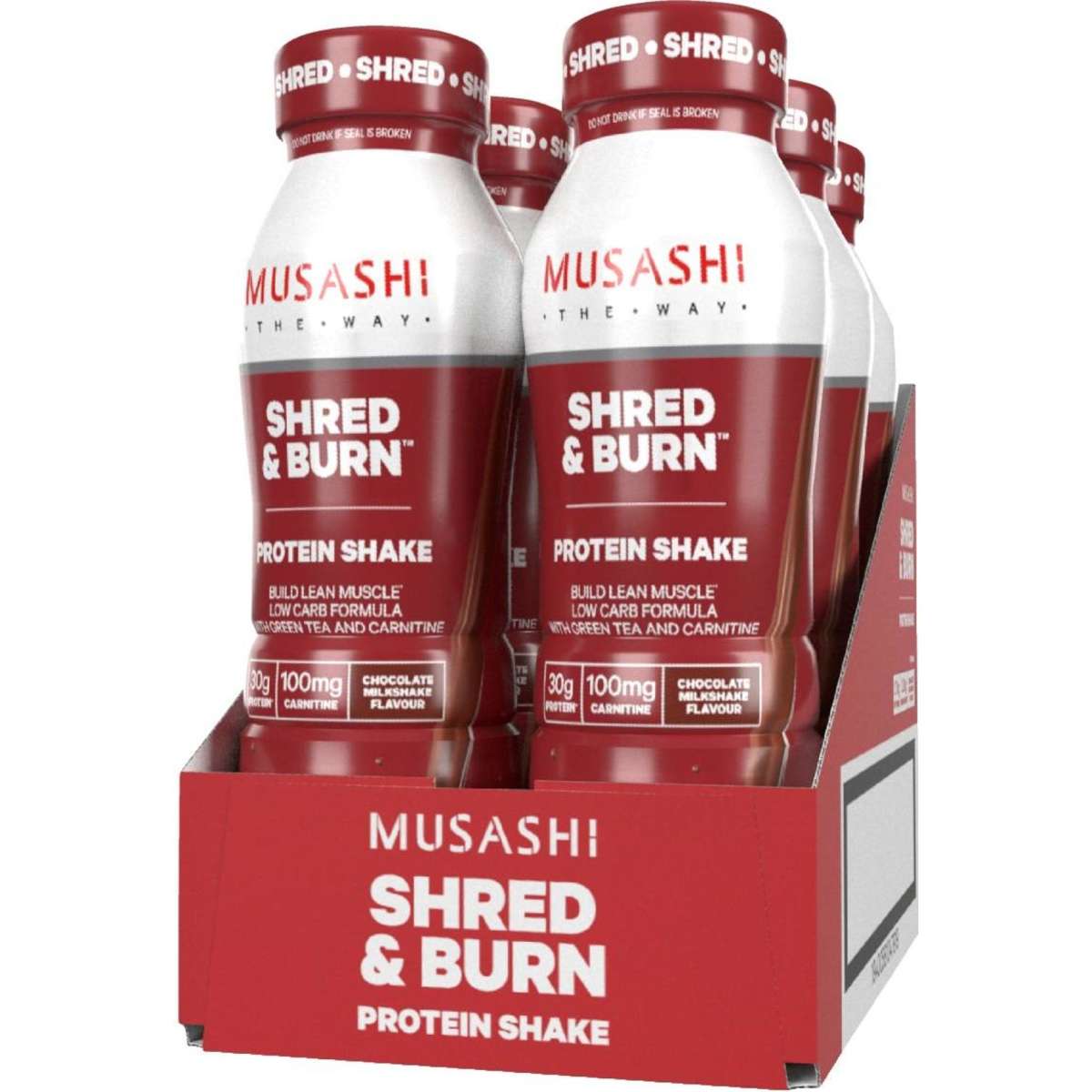 Musashi Shred And Burn Protein Shake Chocolate Box 6 x 375ml Woolworths