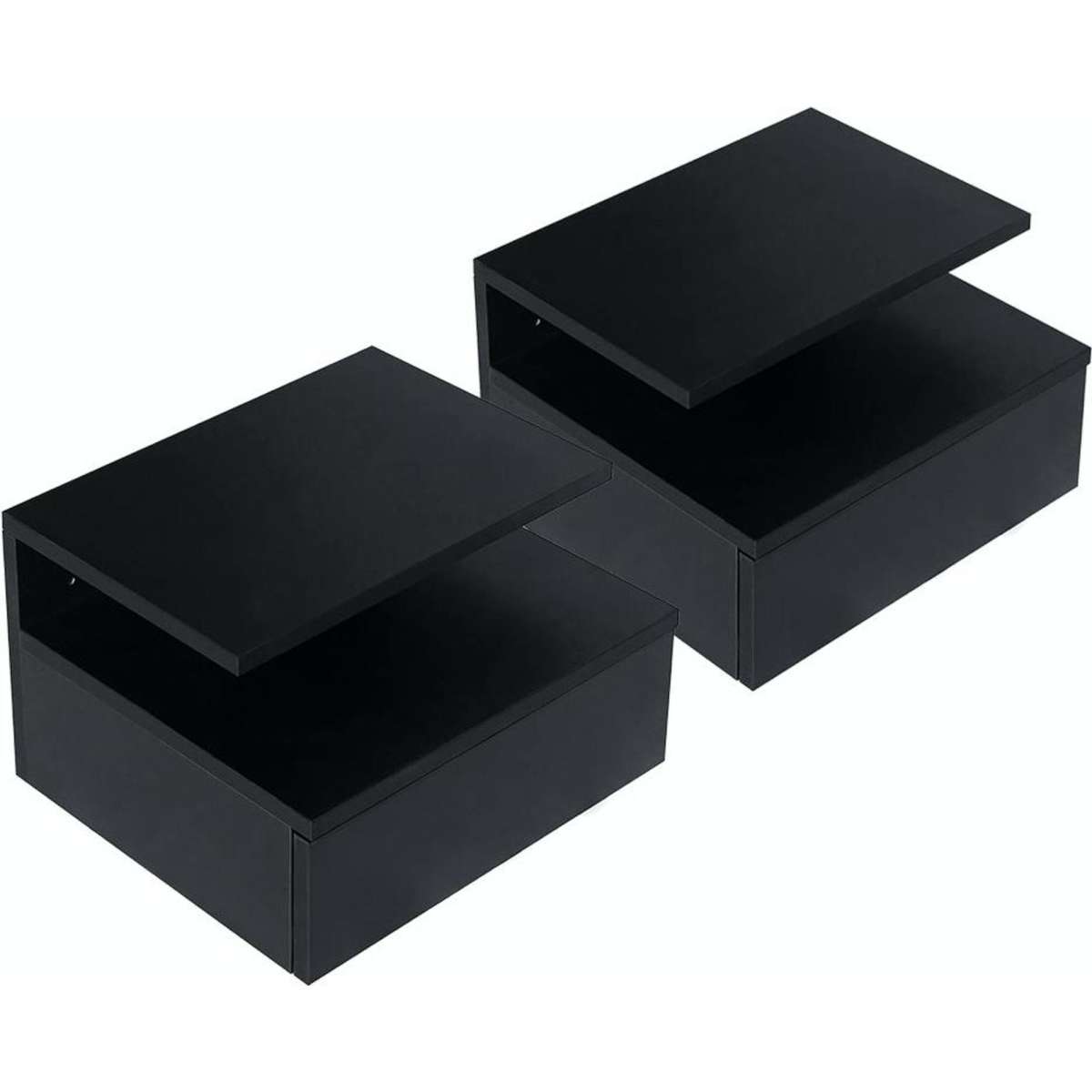 Levede 2x Bedside Tables Side Table LED Ambiant Lighting Wall Mounted