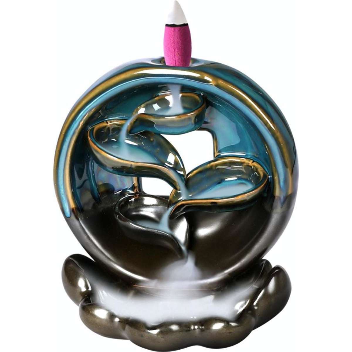 Traderight Group Incense Burner Rounded Waterfall Smoke Backflow