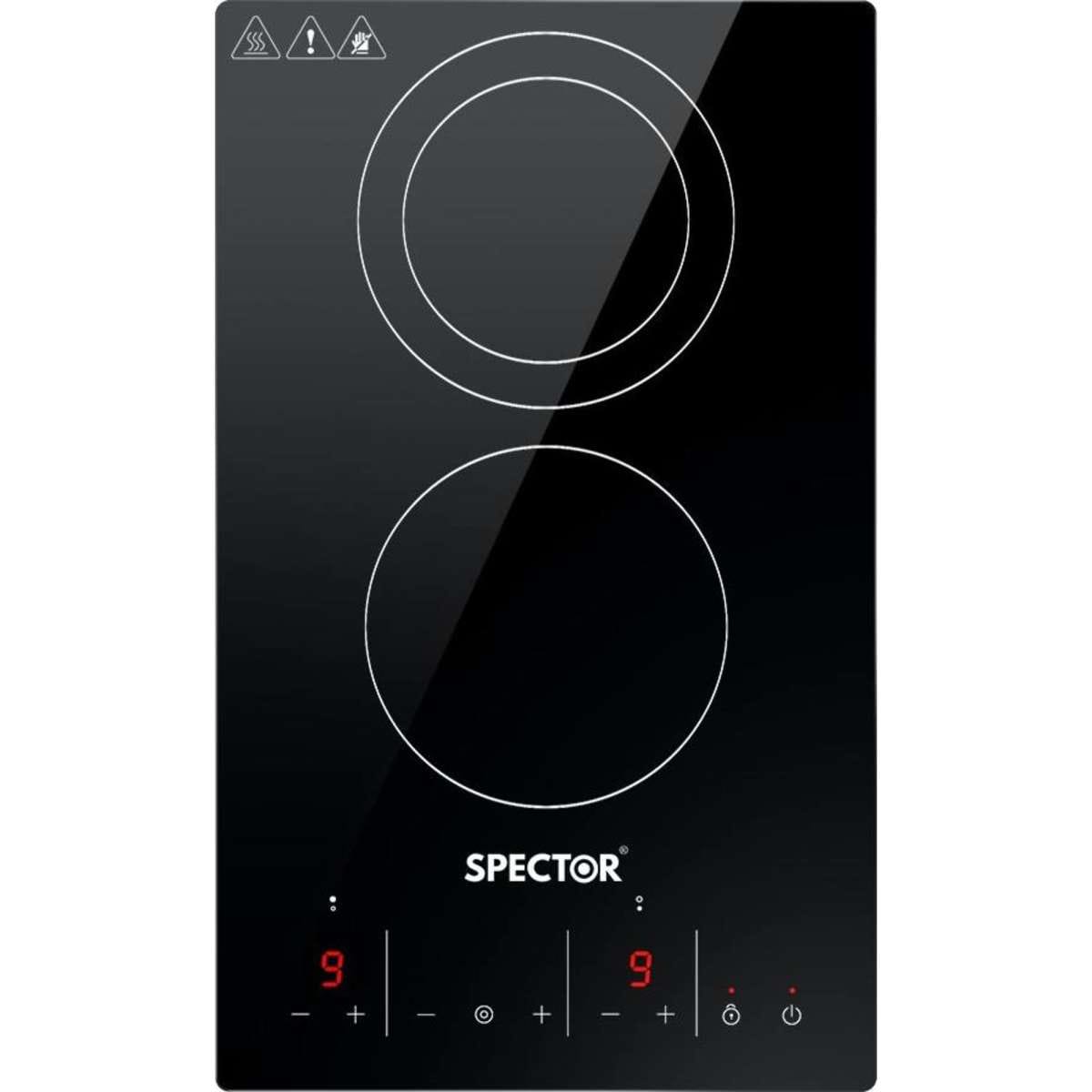 Spector Electric Induction Cooktop Ceramic Hot Plate 2 Zone Kitchen