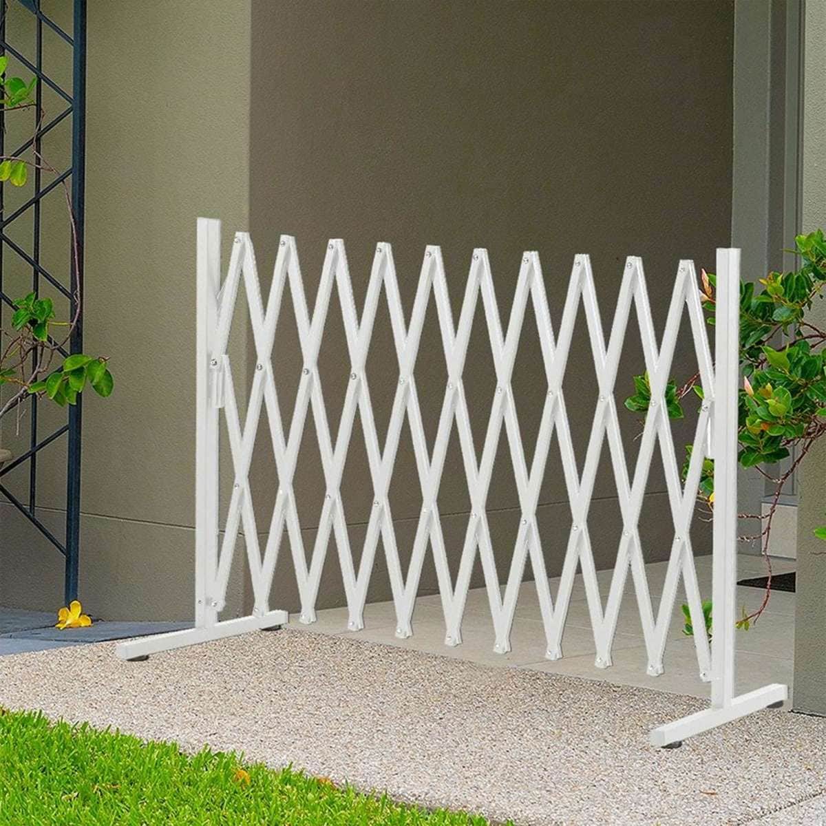 Traderight Group Garden Security Fence Gate Expandable Barrier Safety Aluminum Indoor Outdoor