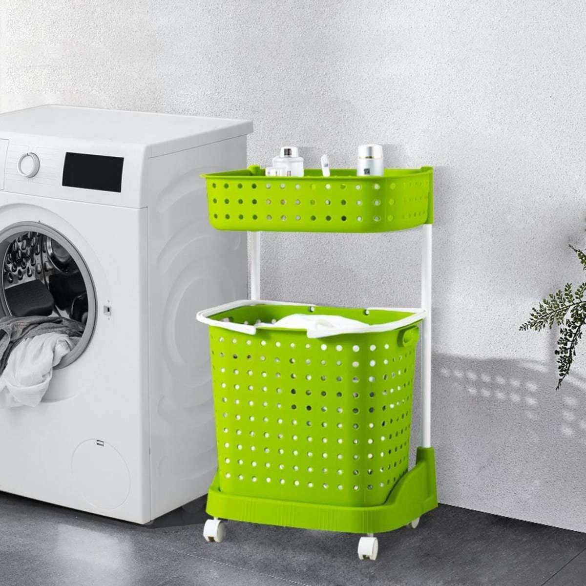 Traderight Group 2 Tier Bathroom Laundry Clothes Baskets Bin Hamper