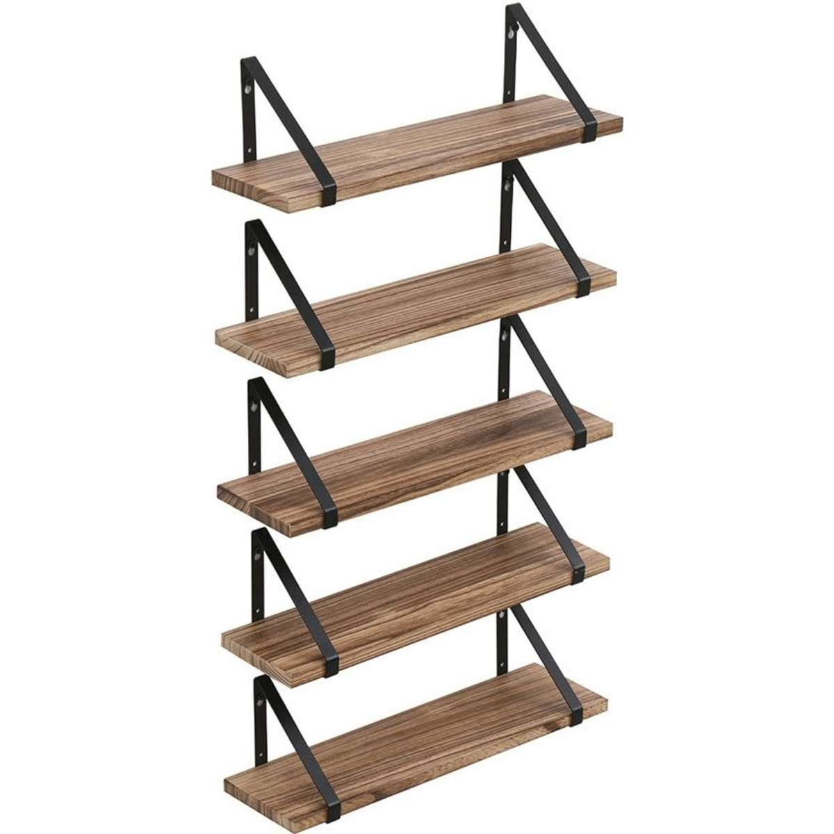 Levede 5 Pcs Floating Shelves Hung Shelf Wall Mounted Storage Wooden