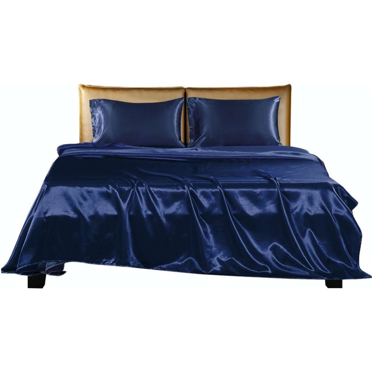 DreamZ Silky Satin Sheets Fitted Bed Sheet Pillowcases Summer King