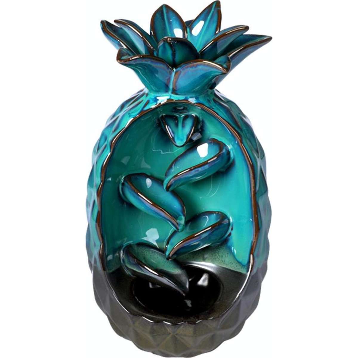 Traderight Incense Burner Pineapple Waterfall Smoke Backflow Ceramic